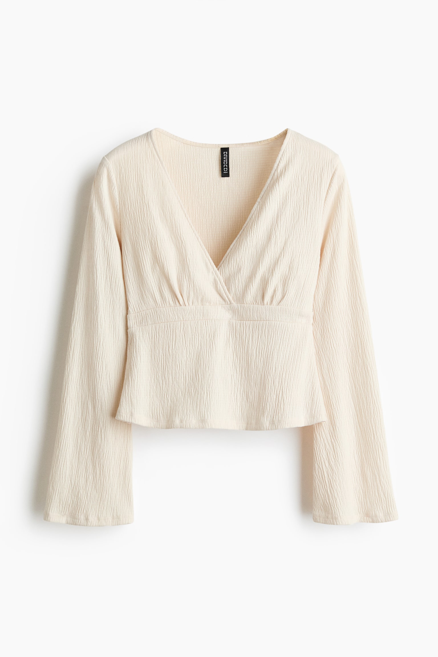 Textured-knit tie-detail top - Light beige/Pink/Navy blue