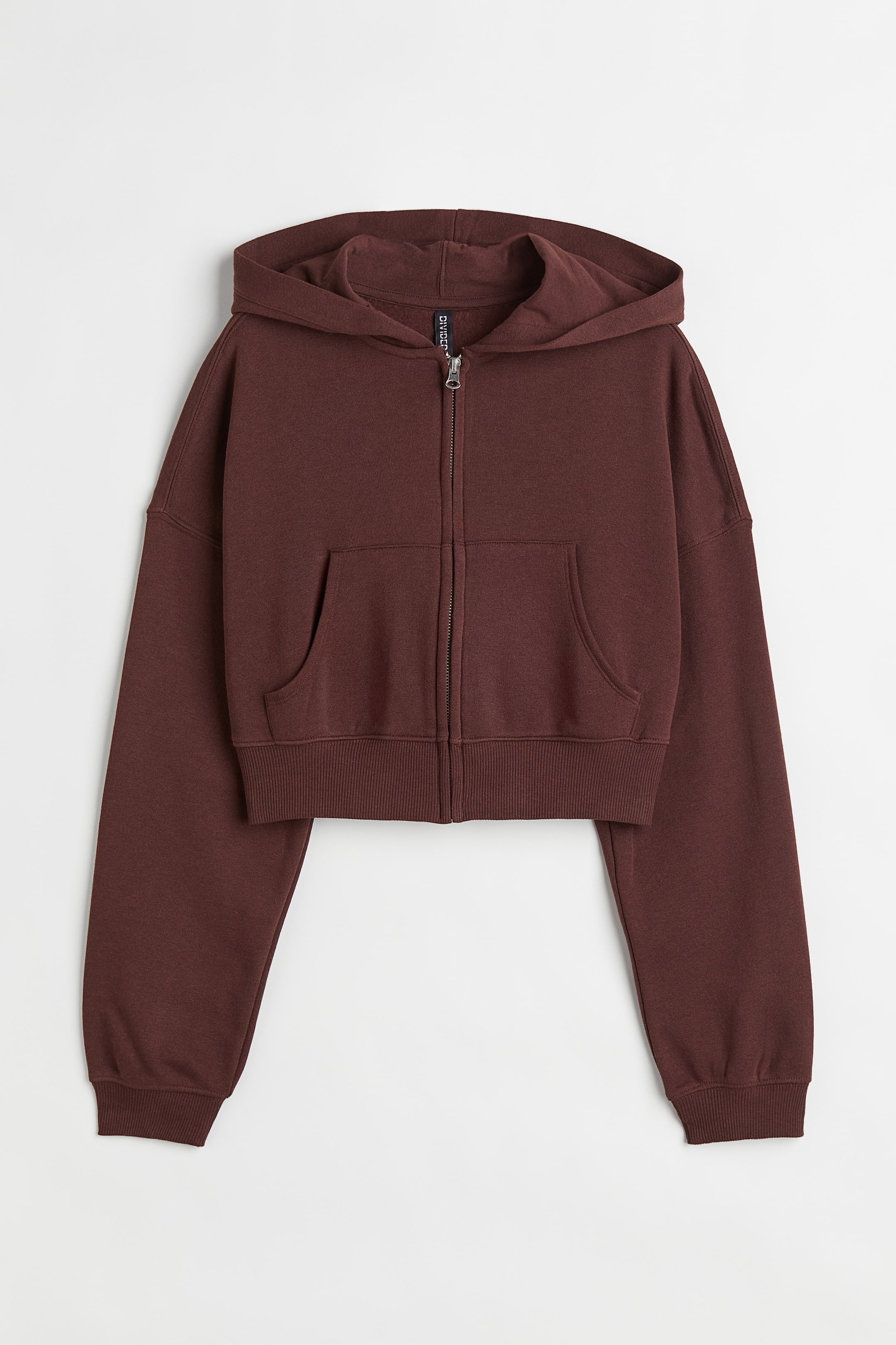 Hooded Crop Sweatshirt Jacket