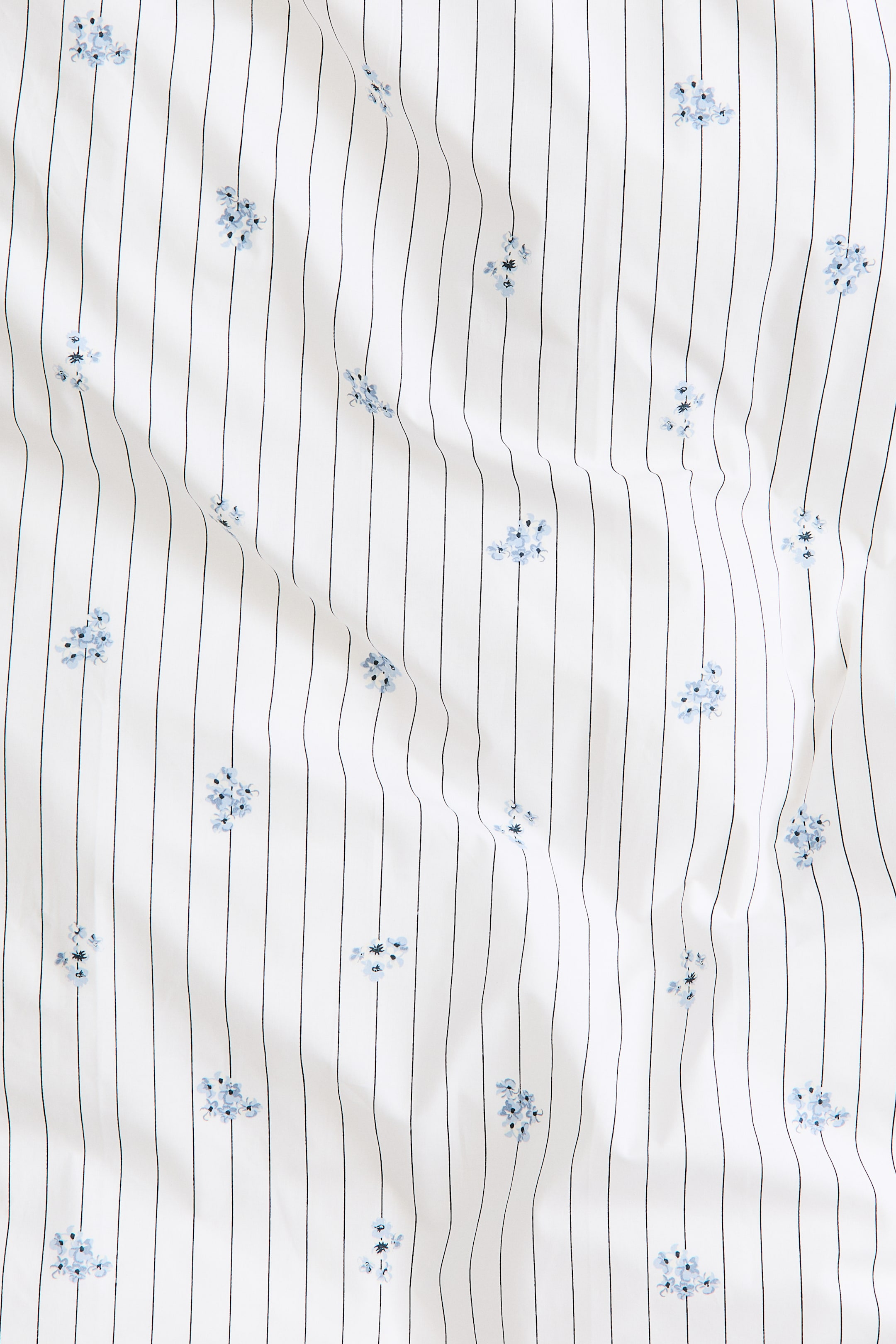 이미지 확대 보기: Cotton percale single duvet cover set - White/Floral | H&M KR 2