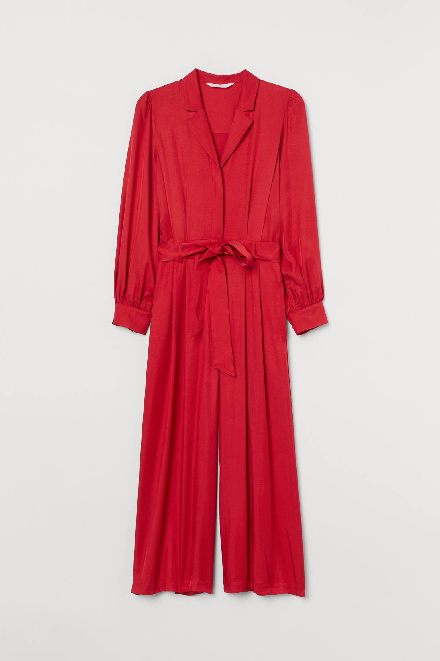 Tie-belt jumpsuit - Red - 1