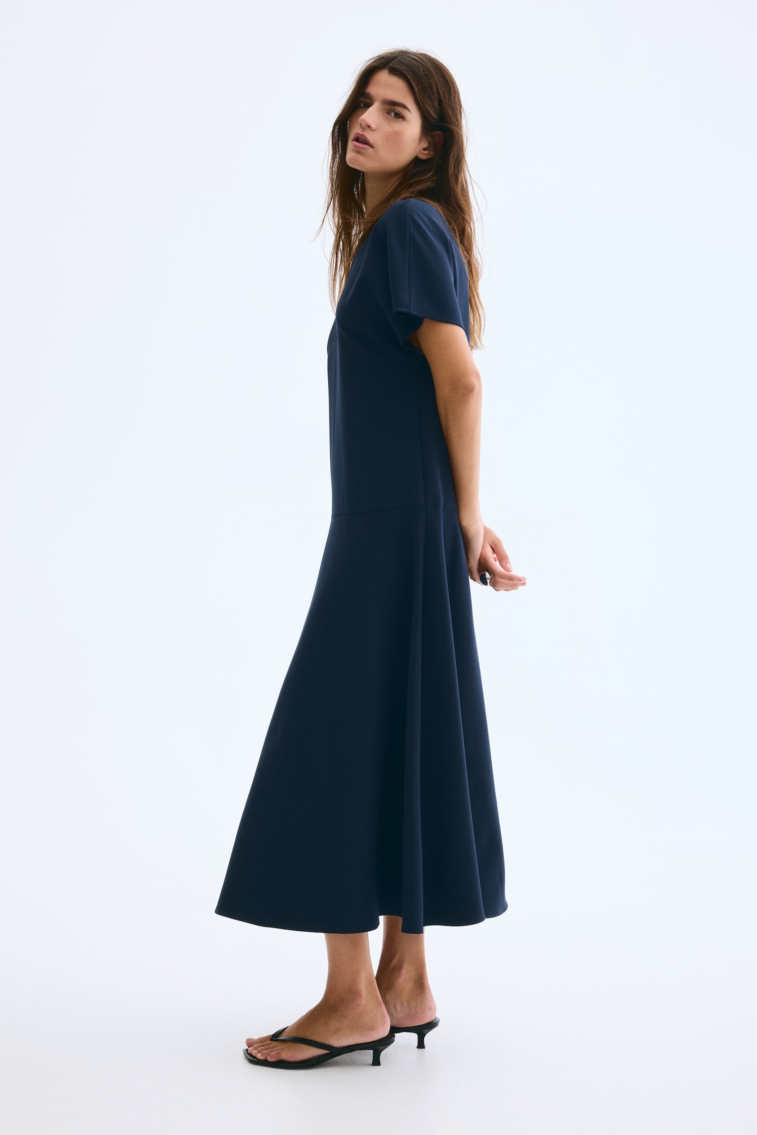 Midi dress - Navy blue/Bright red - 5