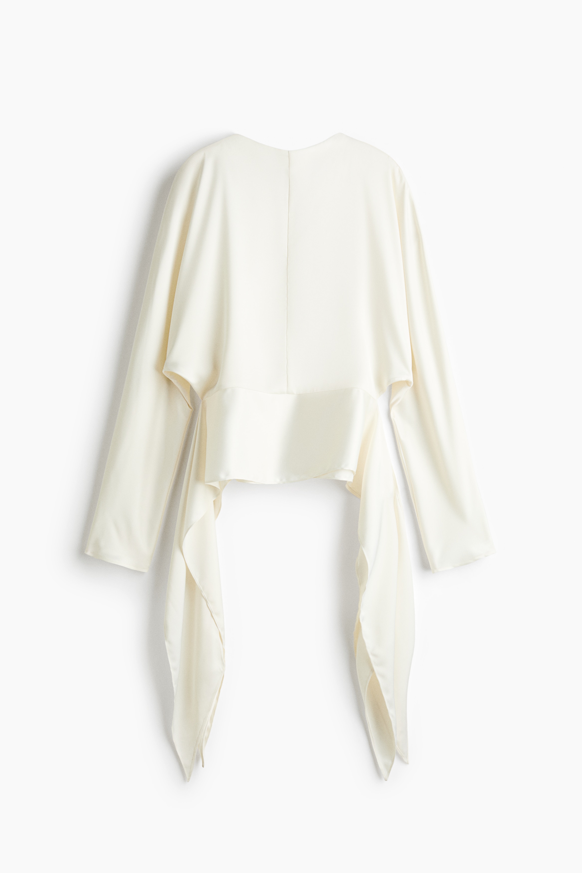 Bluse i satin med draperede paneler