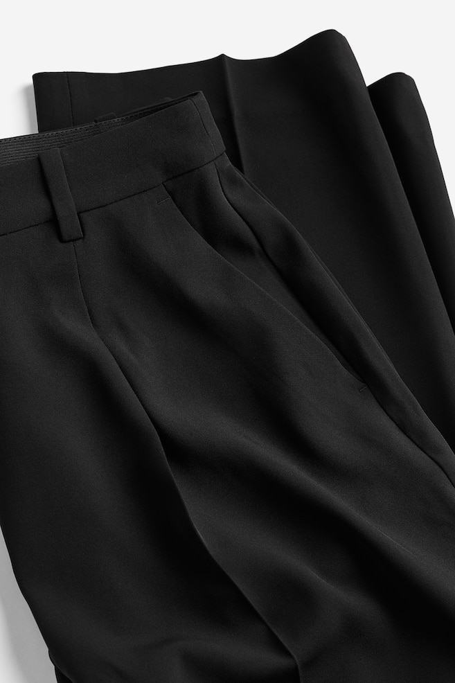 Wide crease-leg trousers - Black/Beige/Light beige - 4