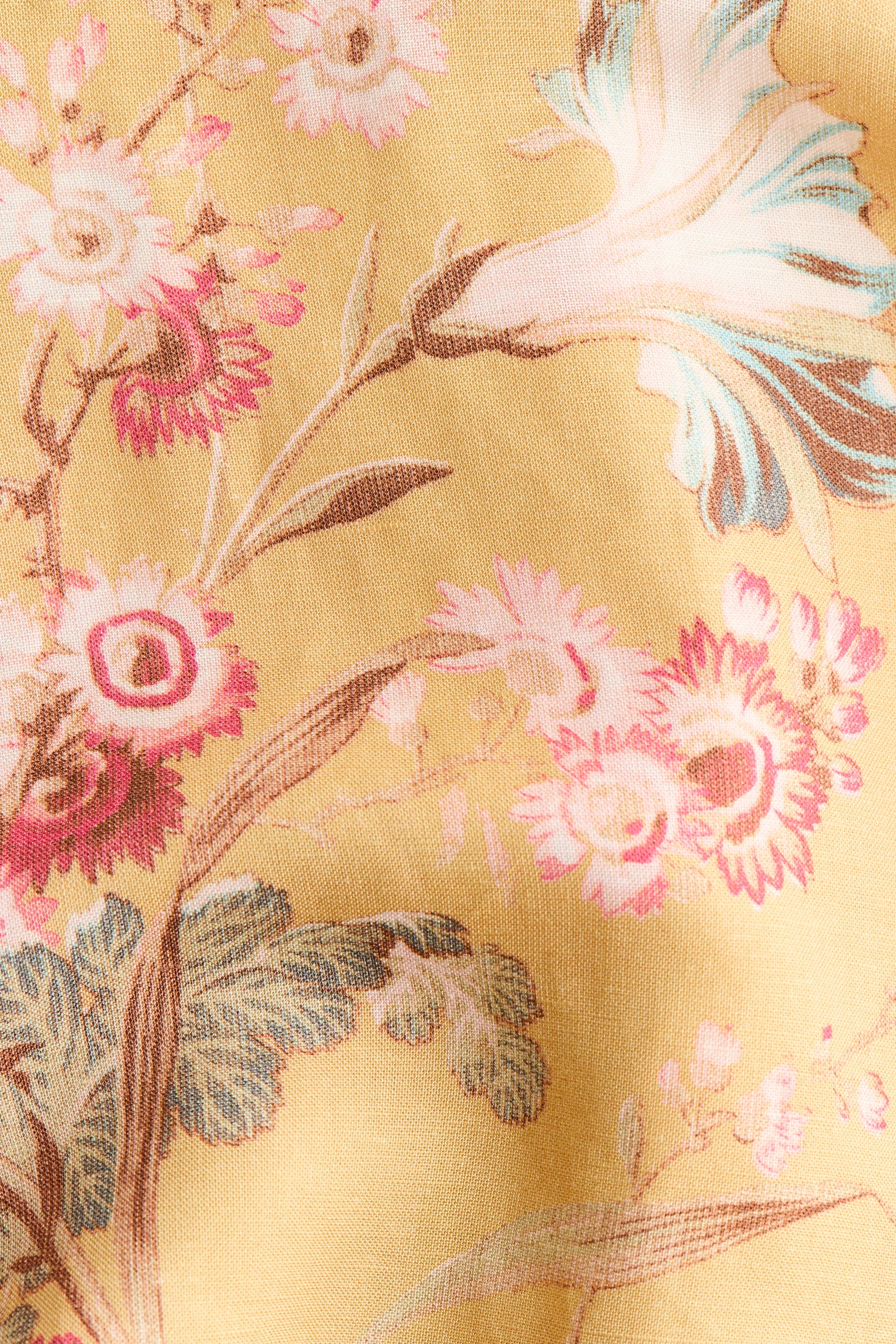 Robe en lin mélangé - Jaune/fleuri - 3