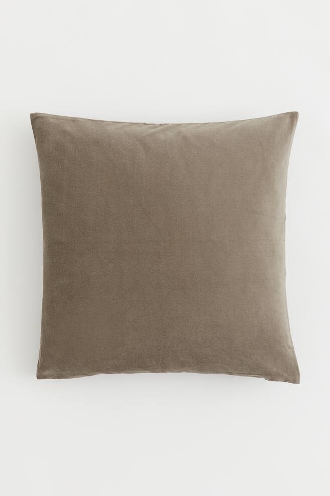 Cotton velvet cushion cover - Dark khaki green/Dark grey/Beige/Sage green/dc/dc/dc/dc/dc/dc/dc/dc - 1