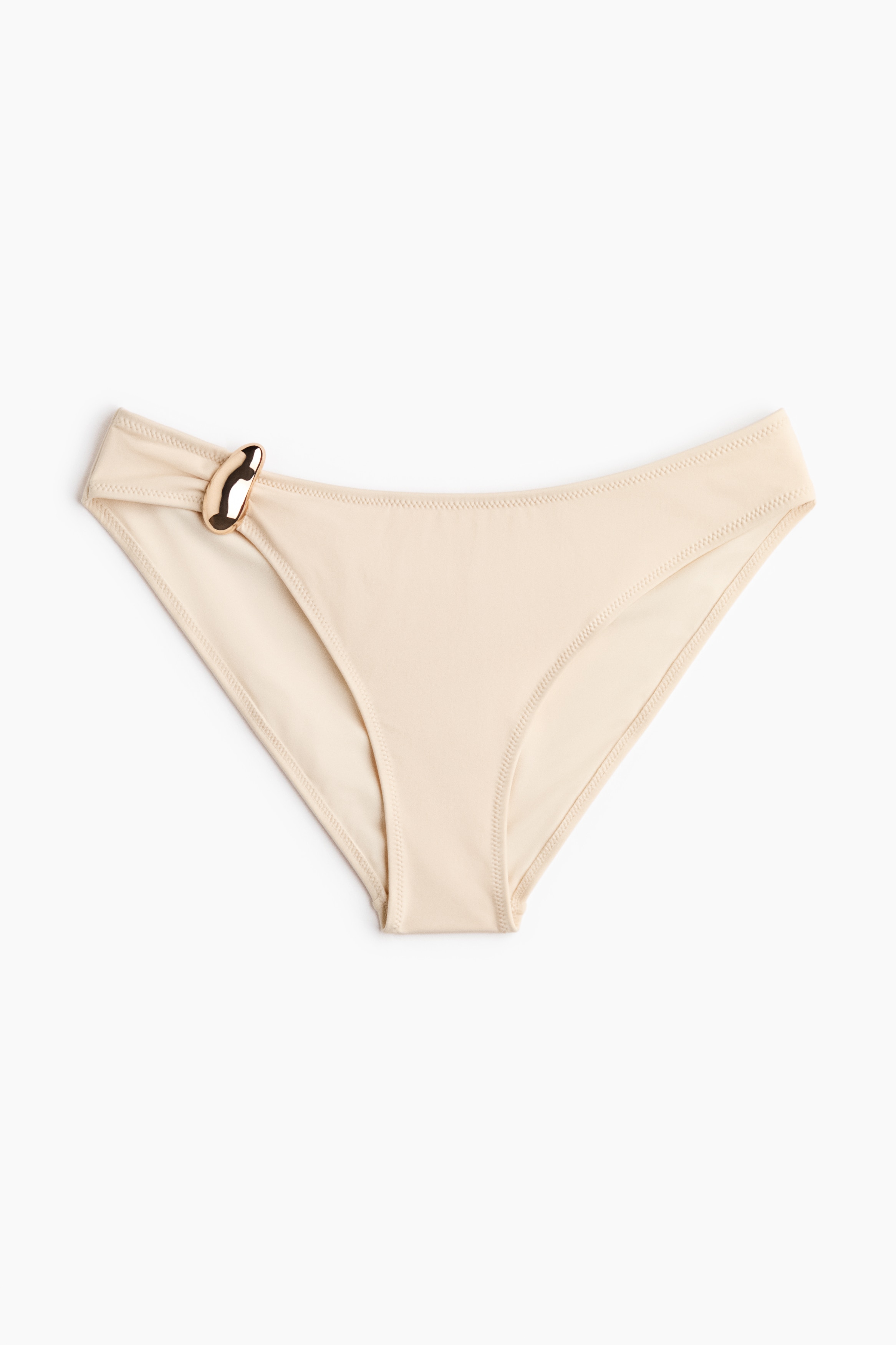 Slip bikini sgambati - Beige chiaro/Nero