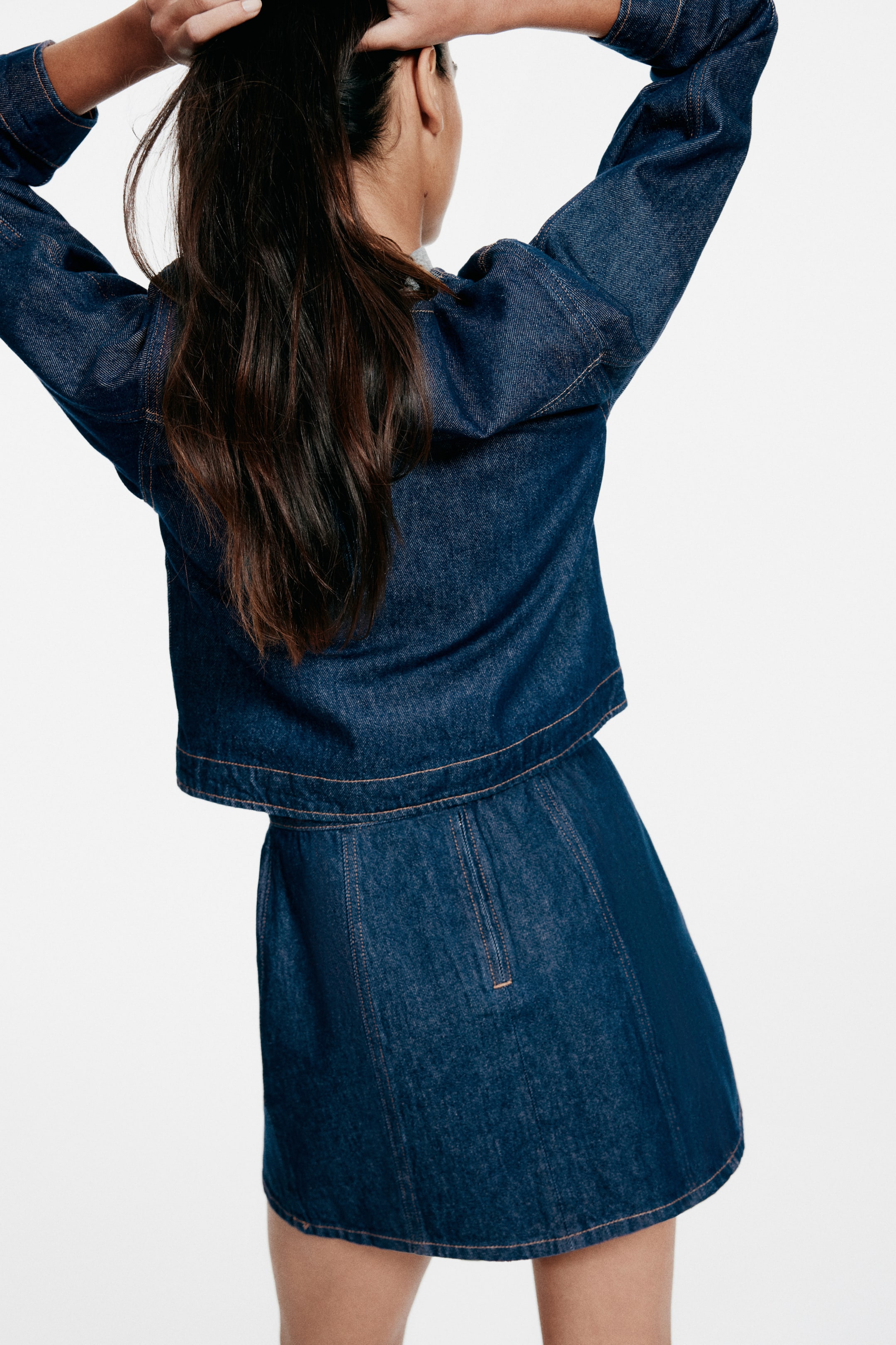 Zobrazit větší obrázek: Minisukně áčkového střihu - Tmavý denim blue - ŽENY | H&M CZ 3