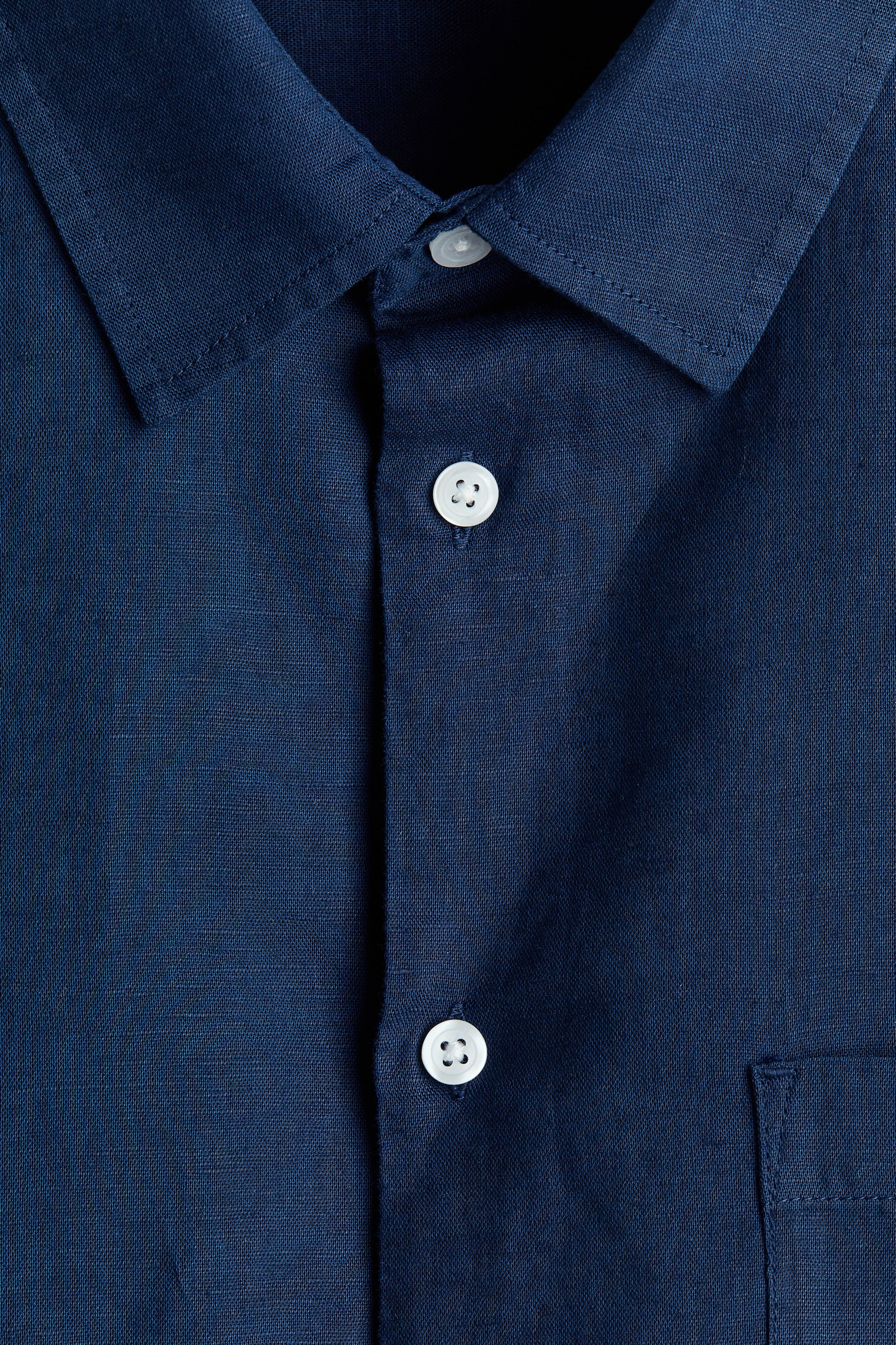 Мужские рубашки H&M Relaxed-Fit Linen-Blend Shirt — фото 5
