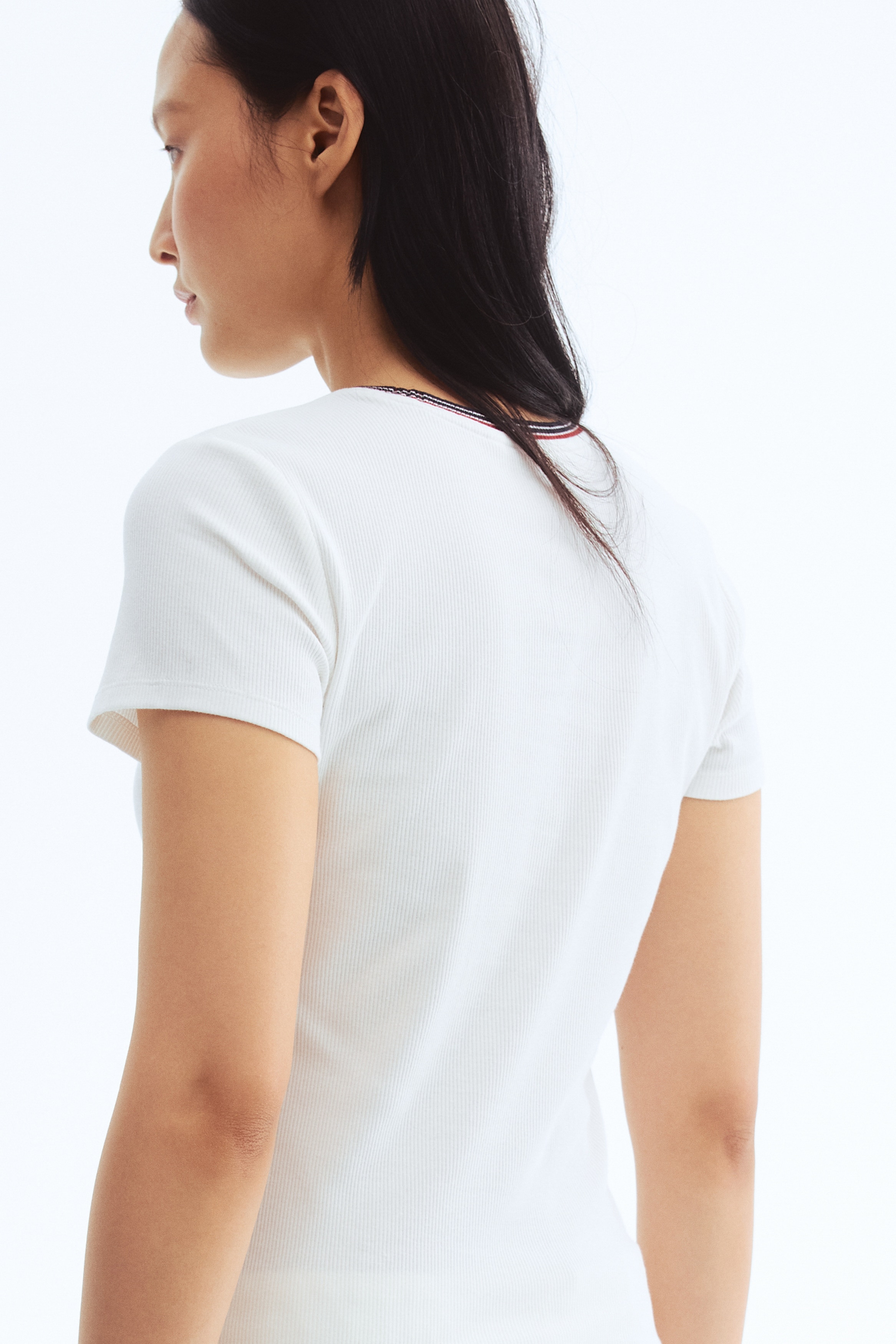 Rib-knit T-shirt