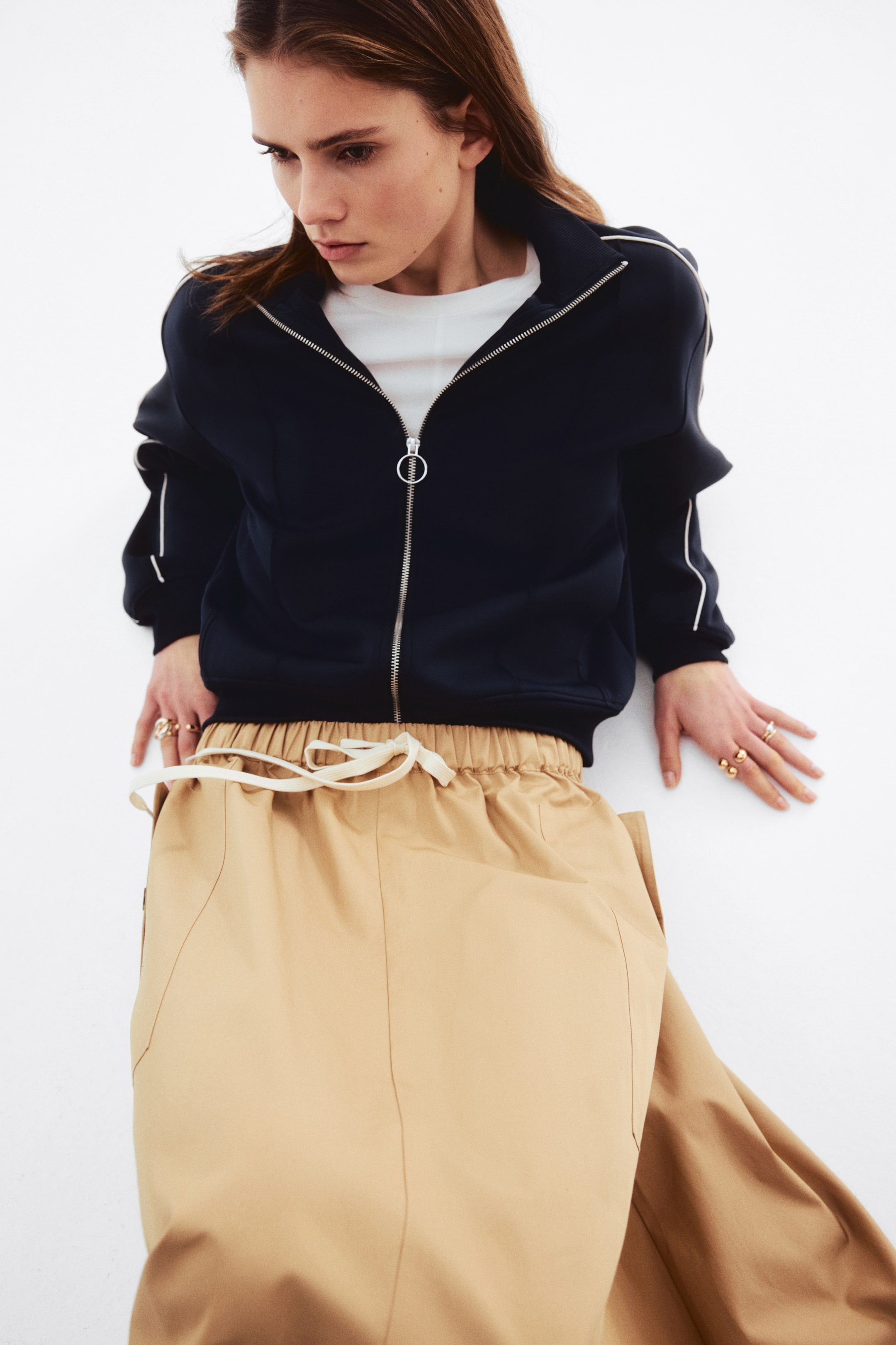 View larger image: Circular cotton skirt - Dark beige - Ladies | H&M 1