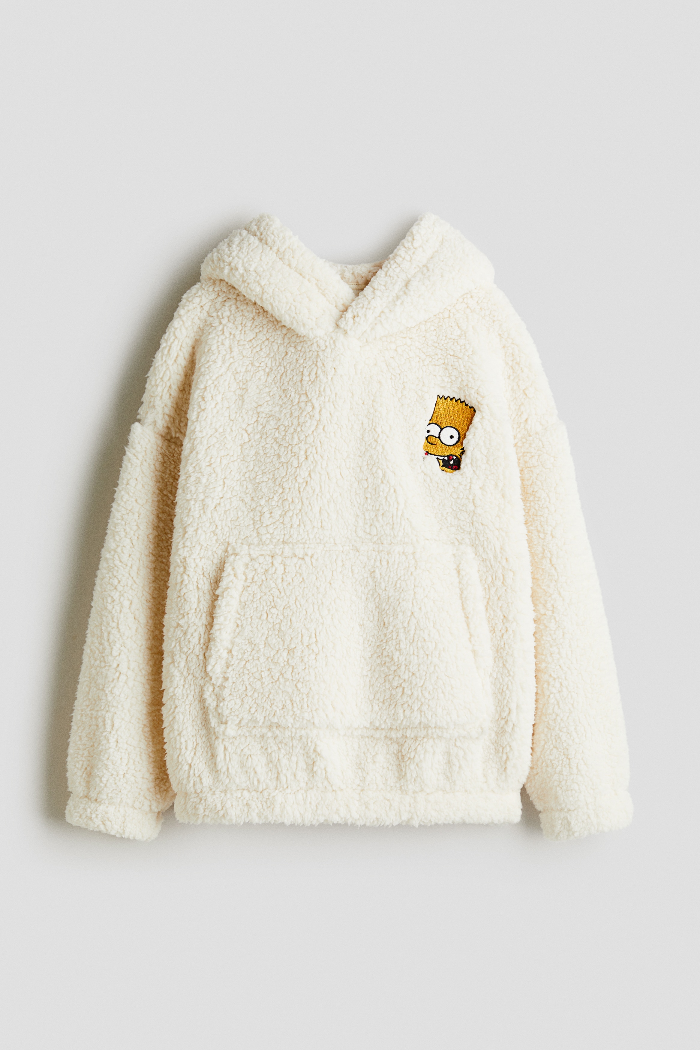 Motif-detail teddy hoodie - White/The Simpsons/Brown/SmileyWorld®