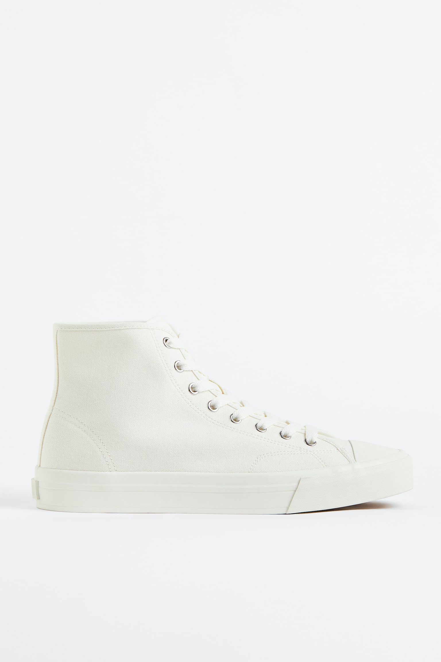 Canvas Hi Top Sneakers - White/Black - 1