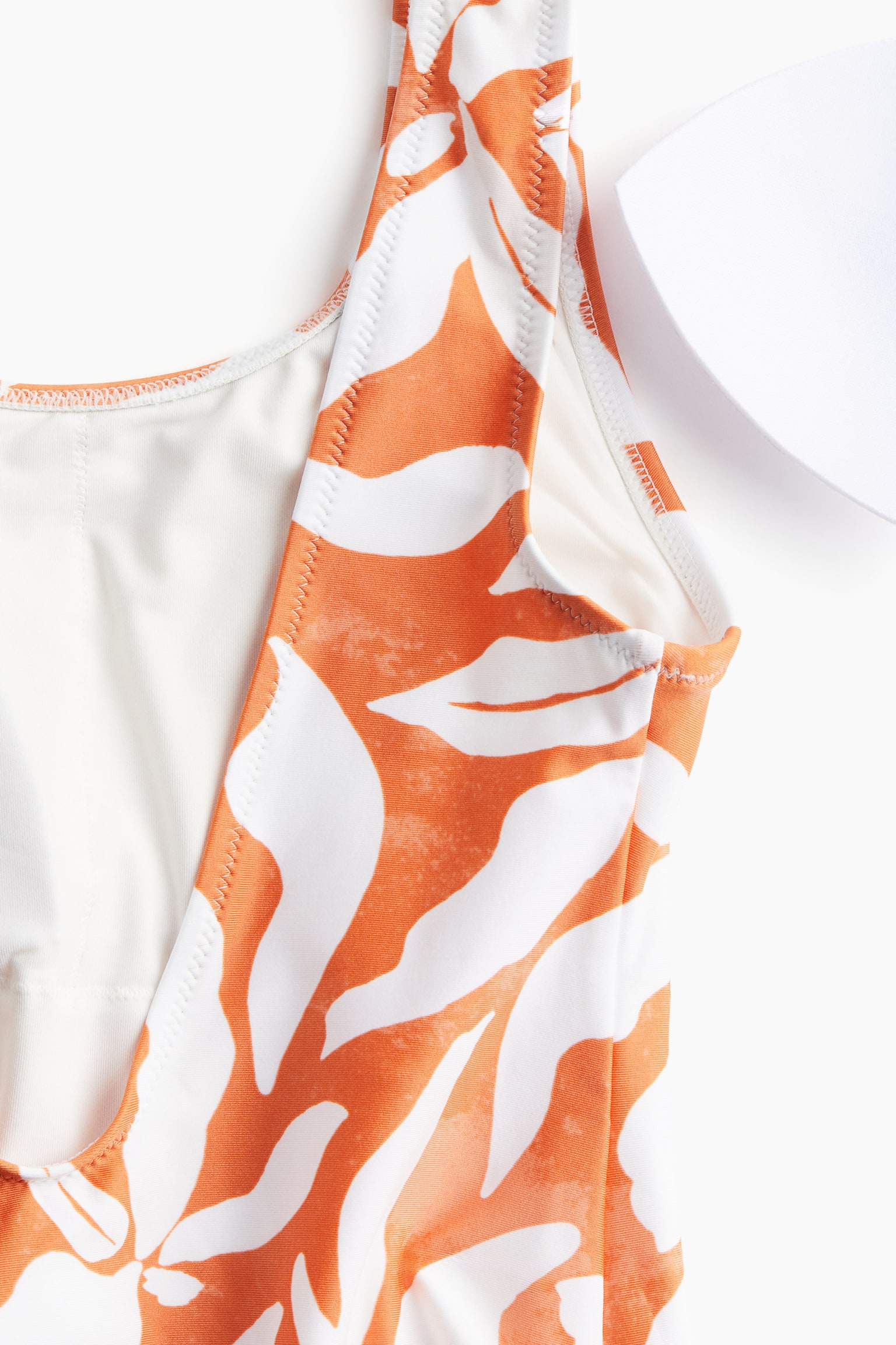 Padded-cup High-leg swimsuit - Orange/Patterned/Black/Light pink - 6