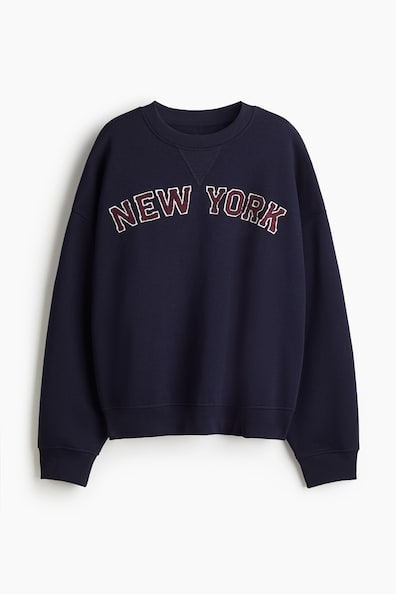 Sample Navy 'New York' All Over Sweatshirt and Short Set main image 1