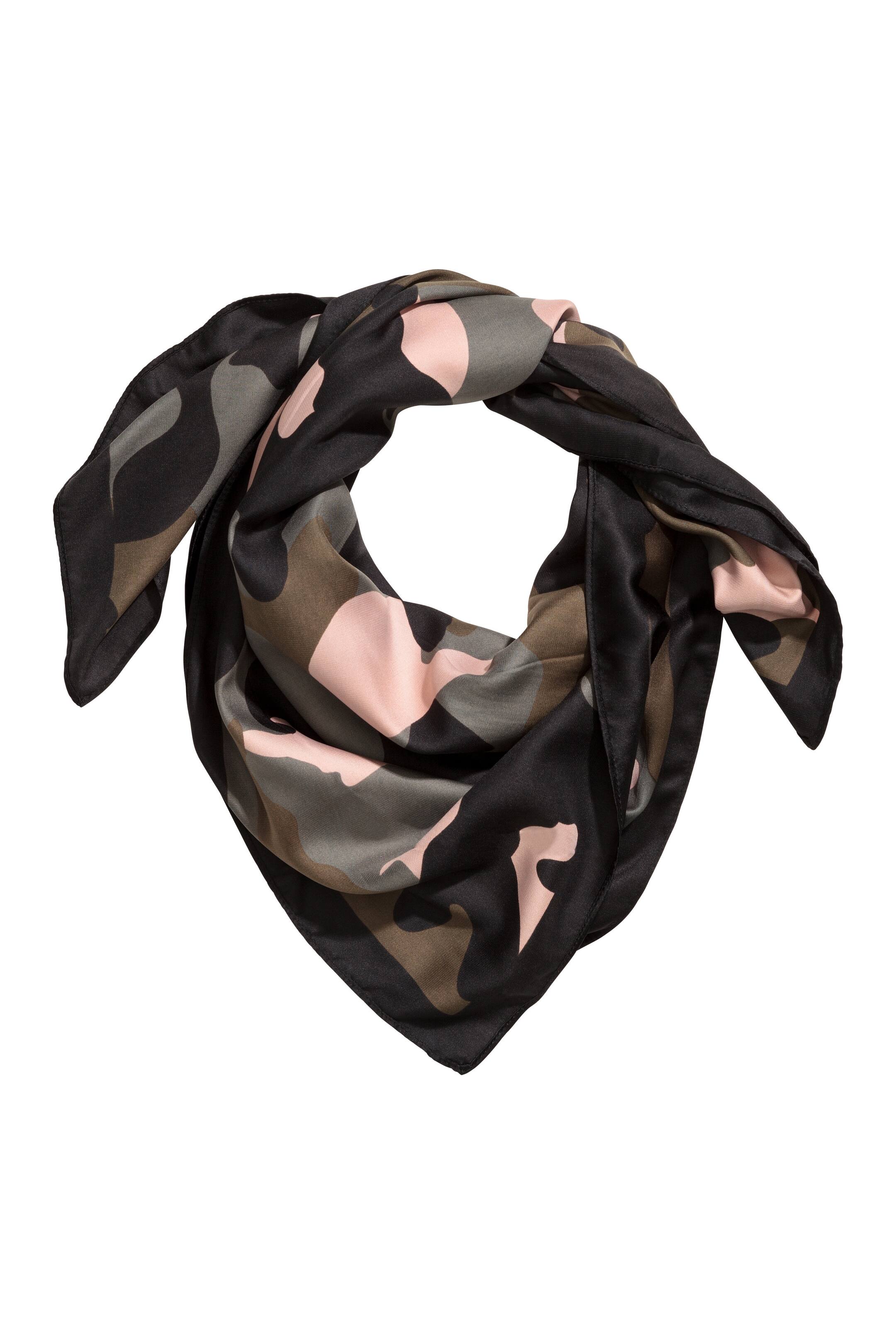 View larger image: Patterned scarf - Khaki green/Patterned - Ladies | H&M GB 1