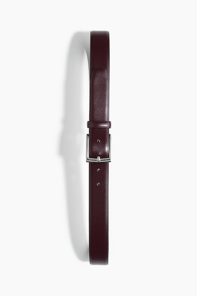 Split leather belt - Burgundy/Black/Brown - 1