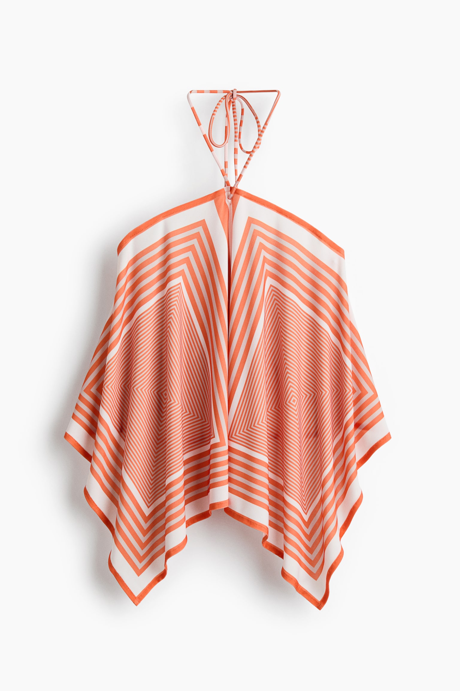 Halterneck top - Orange/Striped - 2