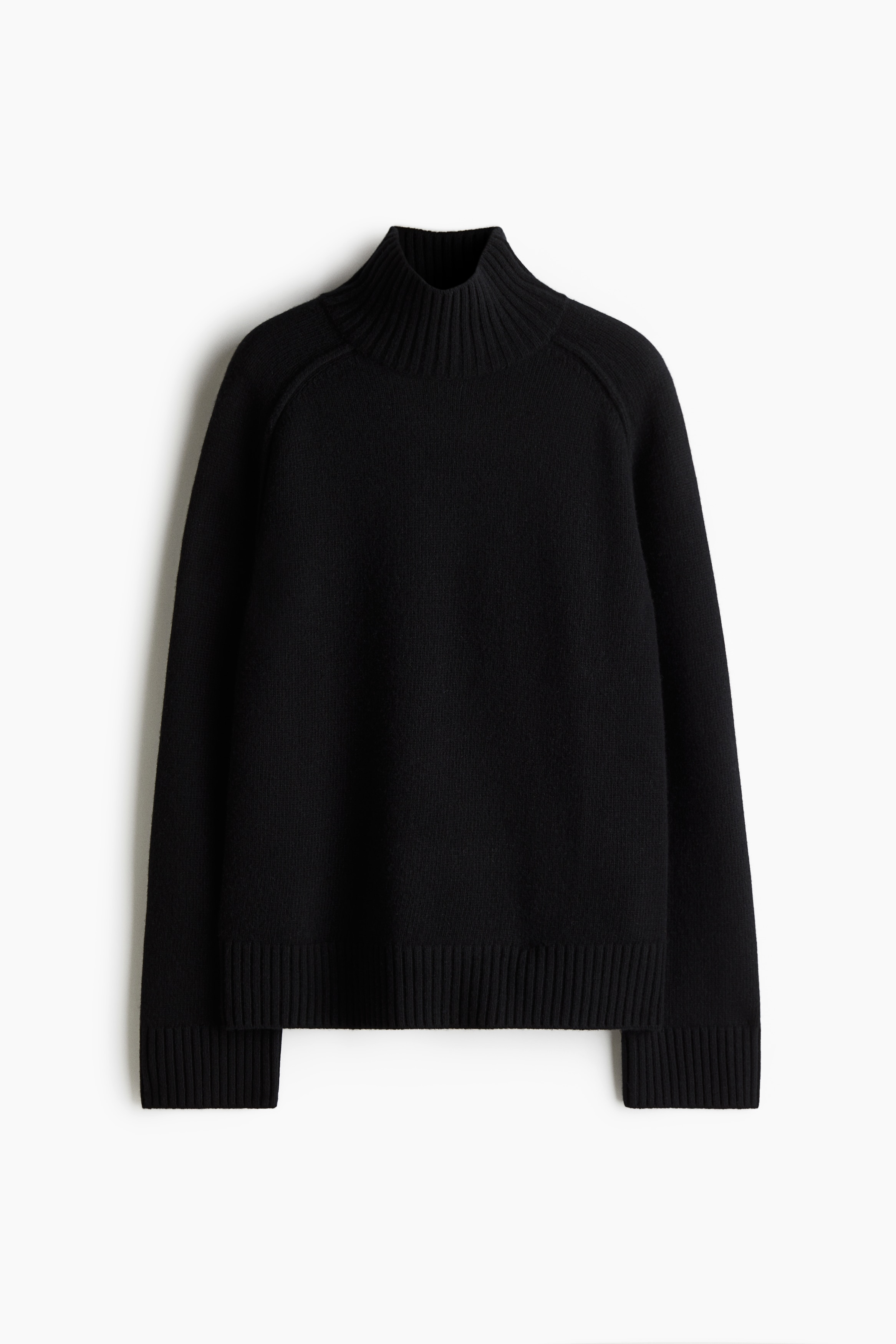 Cashmere-Blend Mock Turtleneck Sweater - Navy blue - Ladies | H&M US
