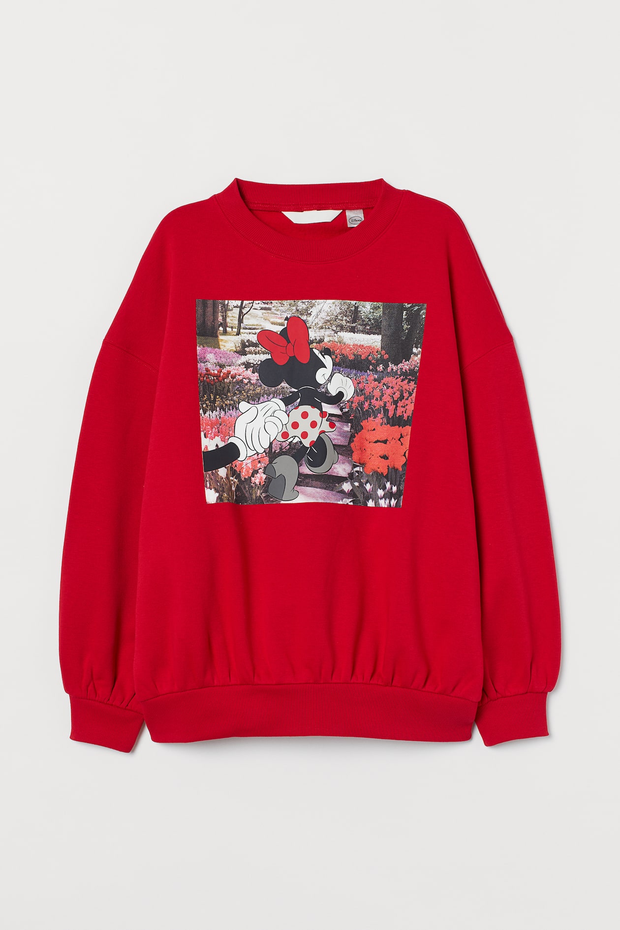 Printed Sweatshirt - Round Neck - Long sleeve - Red/Minnie Mouse ...