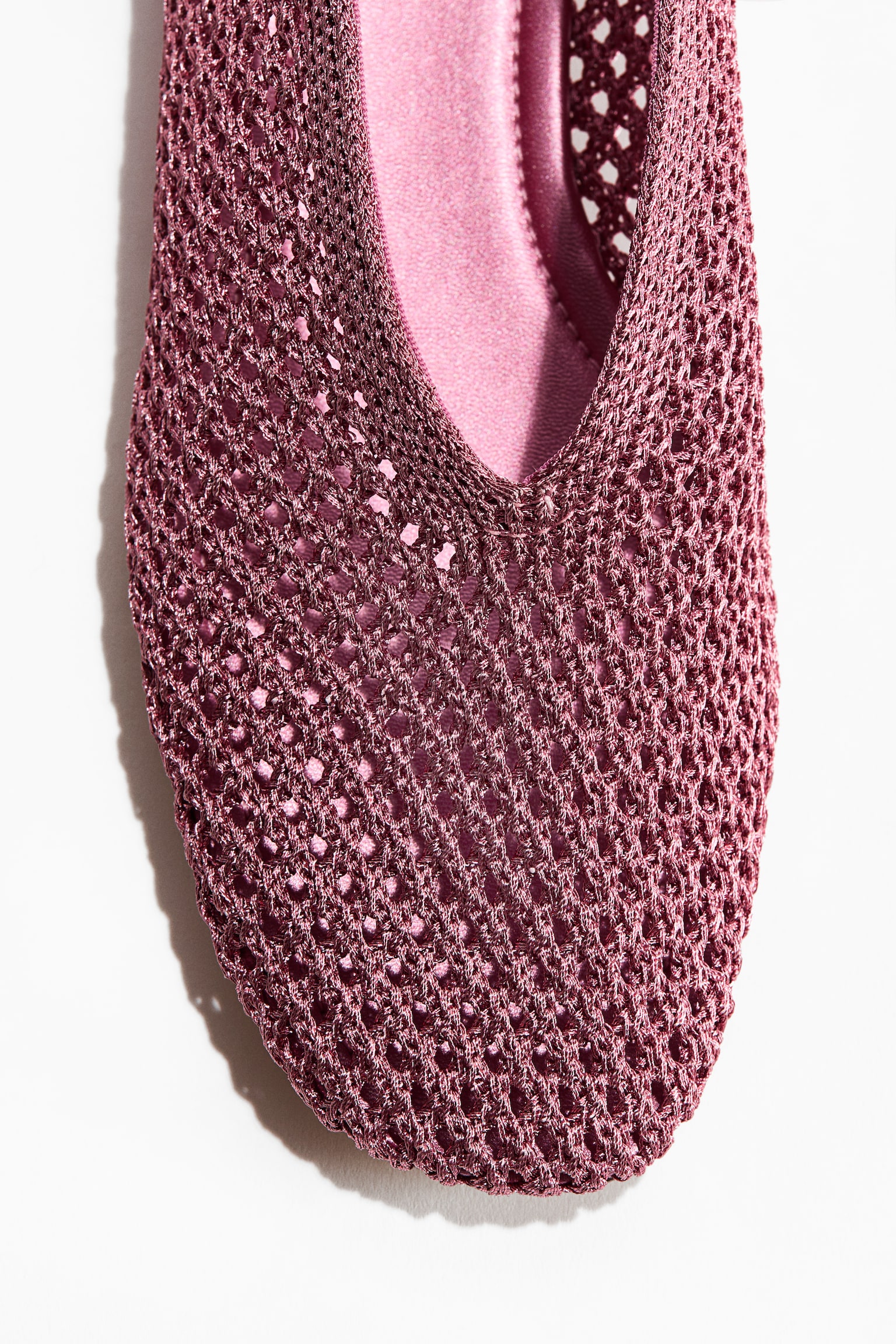 נעלי בלרינה קלועות - ורוד מאובק כהה/זהוב/חום כהה - 3