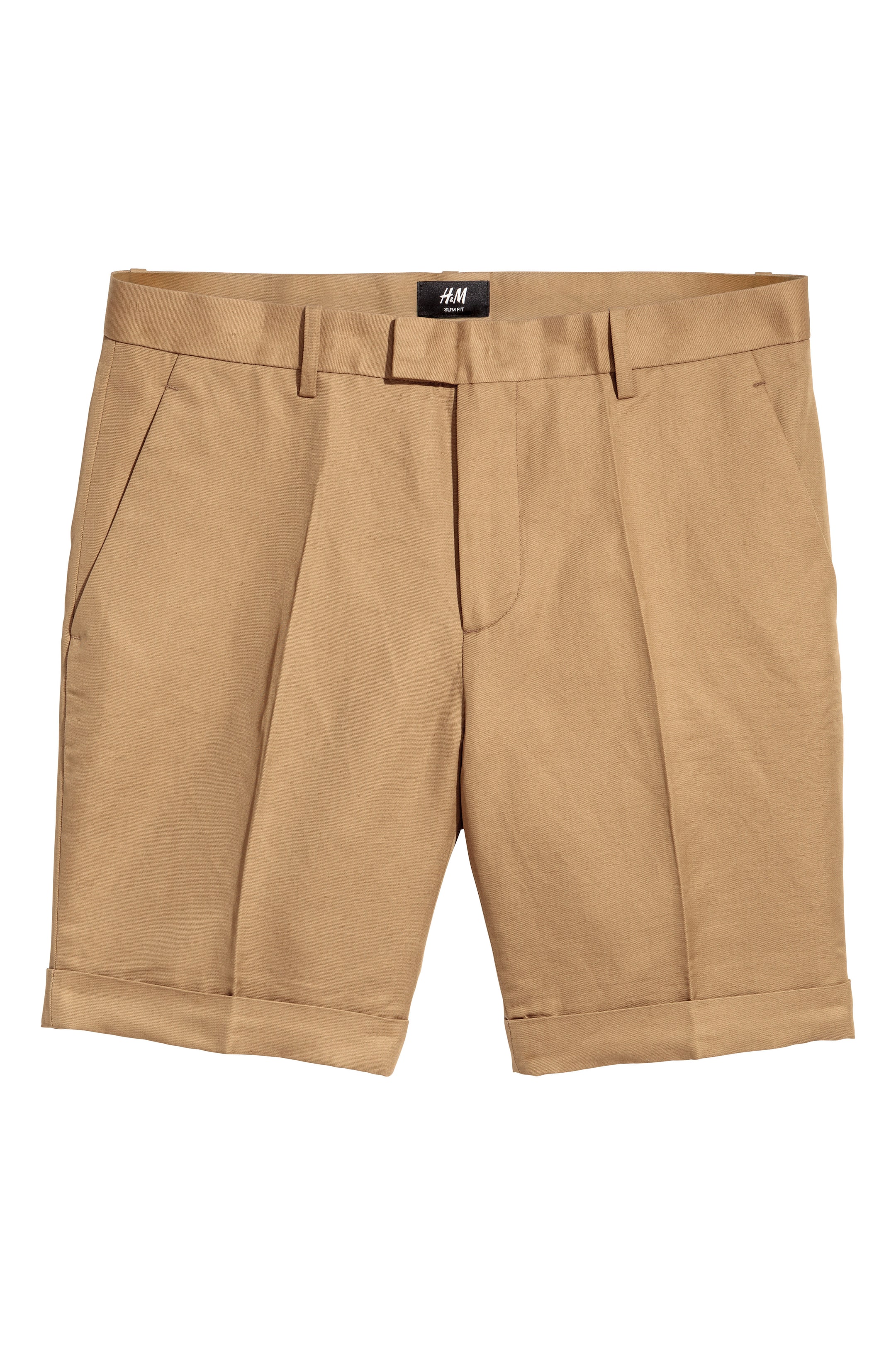 View larger image: Linen-blend chino shorts - Dark beige - Men | H&M GB 1