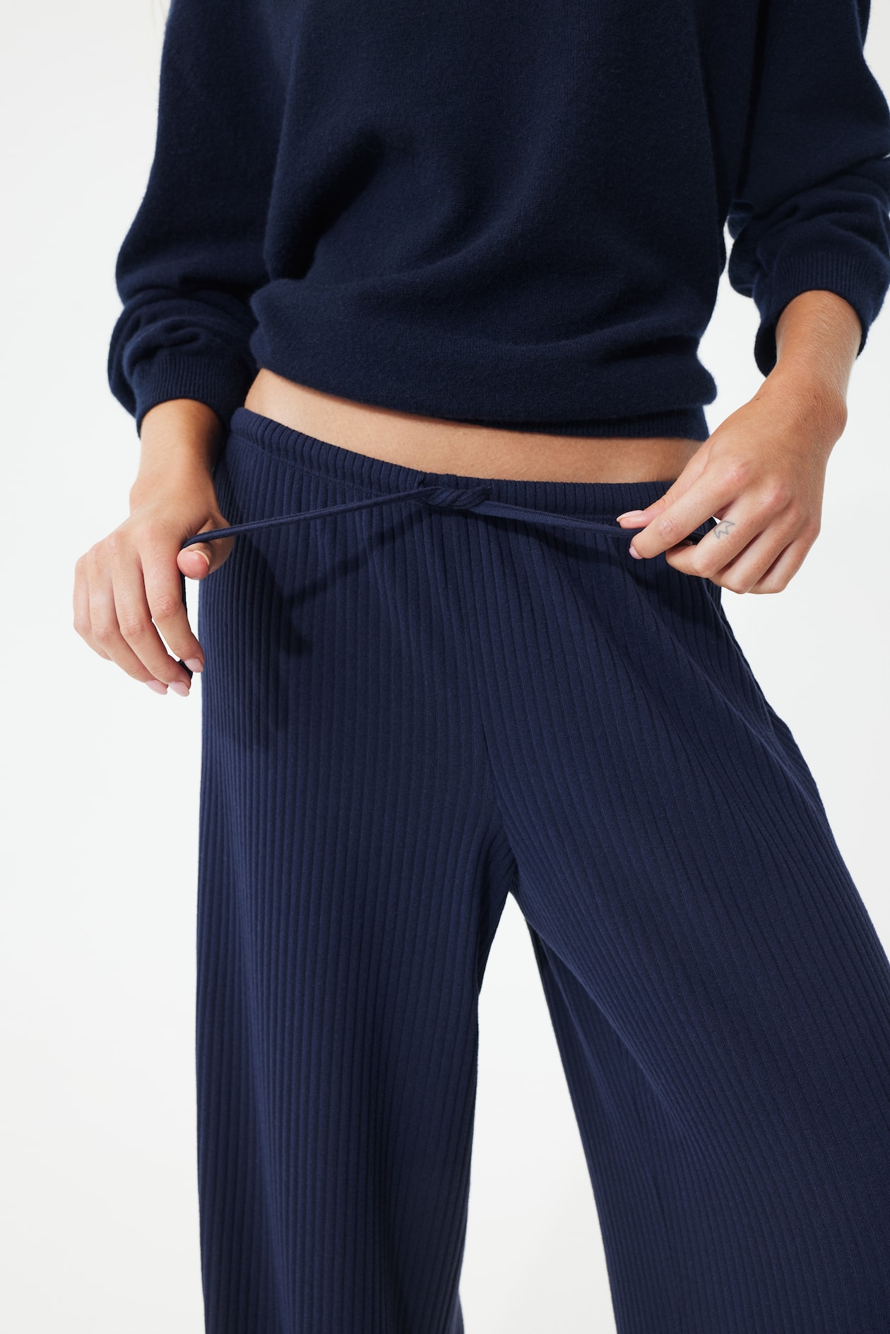 Wide-Leg Rib-Knit Pants - image 5
