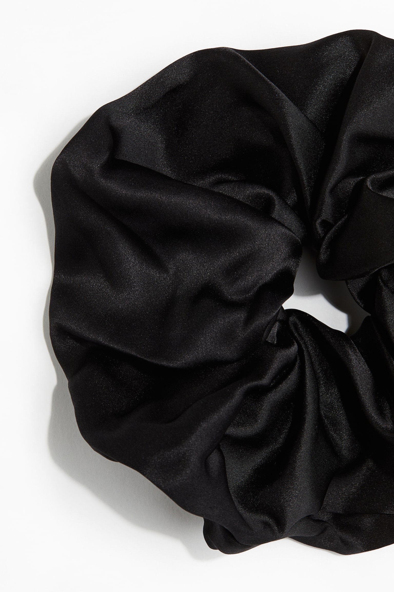 Large silk scrunchie - Black - 2