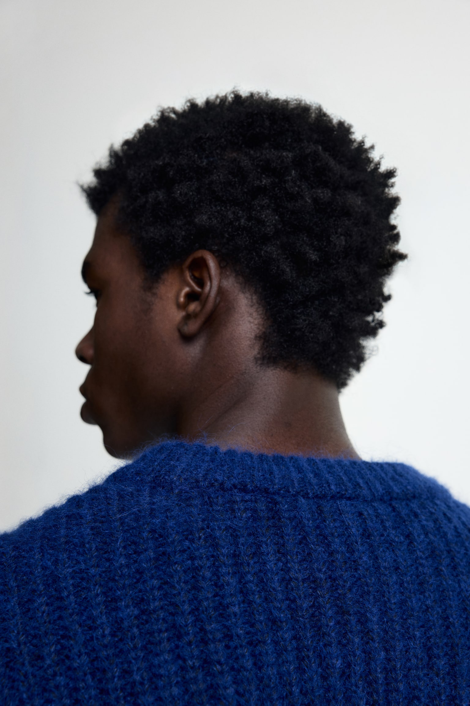 Pullover in maglia a coste Loose Fit - Blu scuro/Nero - 4