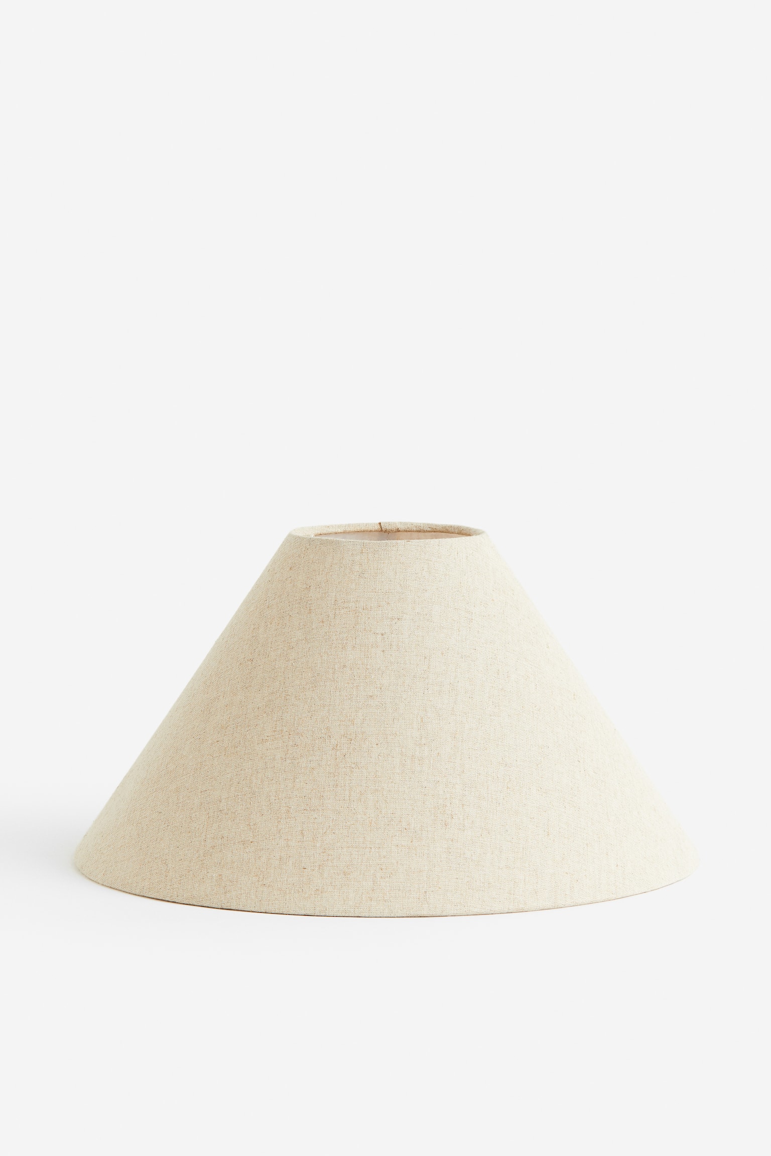 Large linen-blend lamp shade - Beige/White - 1