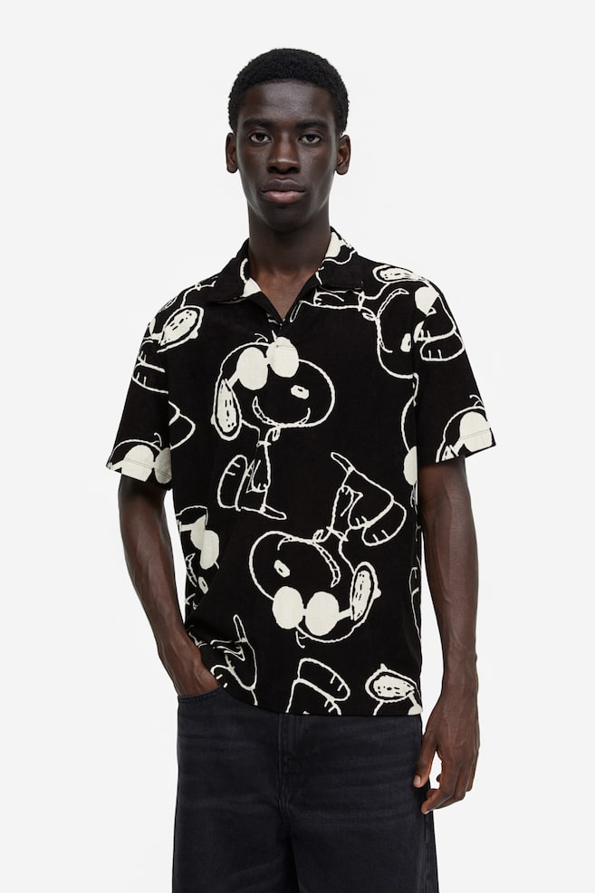 Regular Fit Terry polo shirt - Black/Snoopy/Yellow/Smiley® - 1
