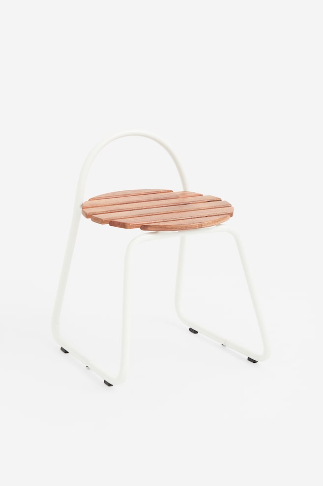 Children's outdoor stool - White/Light green - 1