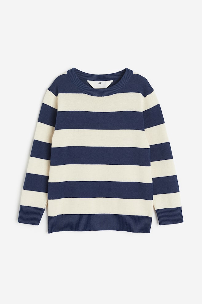 Jacquard-knit cotton jumper - Navy blue/Striped/Red/Deer/Light blue/Snowman/Natural white/Striped/dc/dc/dc/dc/dc - 1