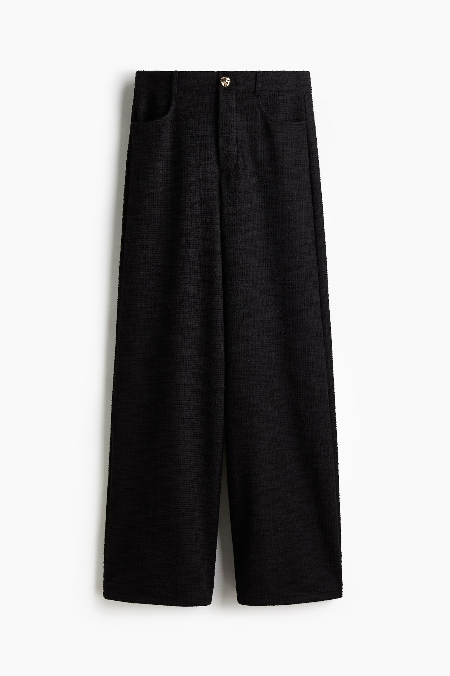 Женские брюки H&M Bouclé Pants, цвет: Чёрный — фото 1