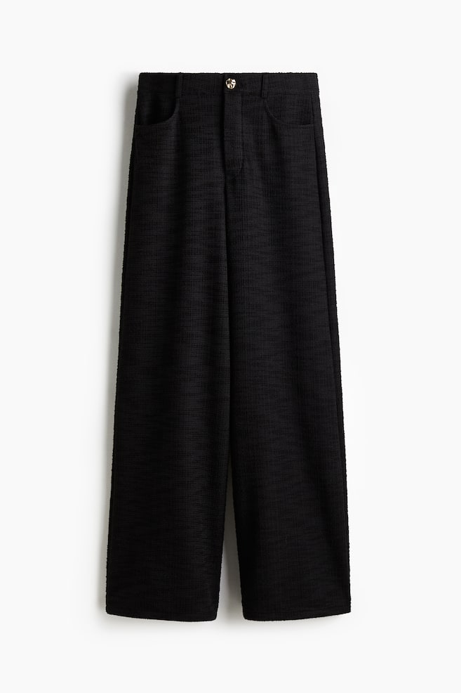 Bouclé Pants - Black/Navy blue melange/Burgundy - 1
