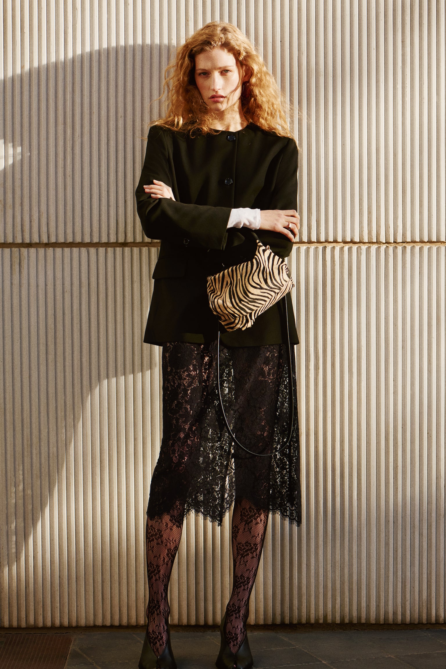 Lace pencil skirt - Black - 5