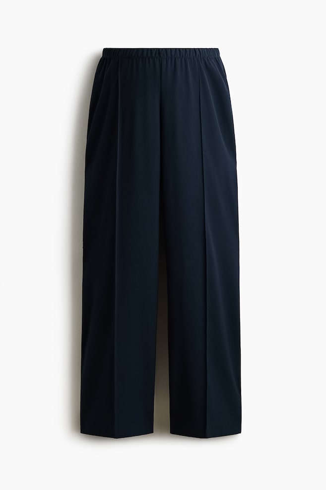 MAMA Before & After Wide crease-detail trousers - Navy blue/Cream/Striped - 1