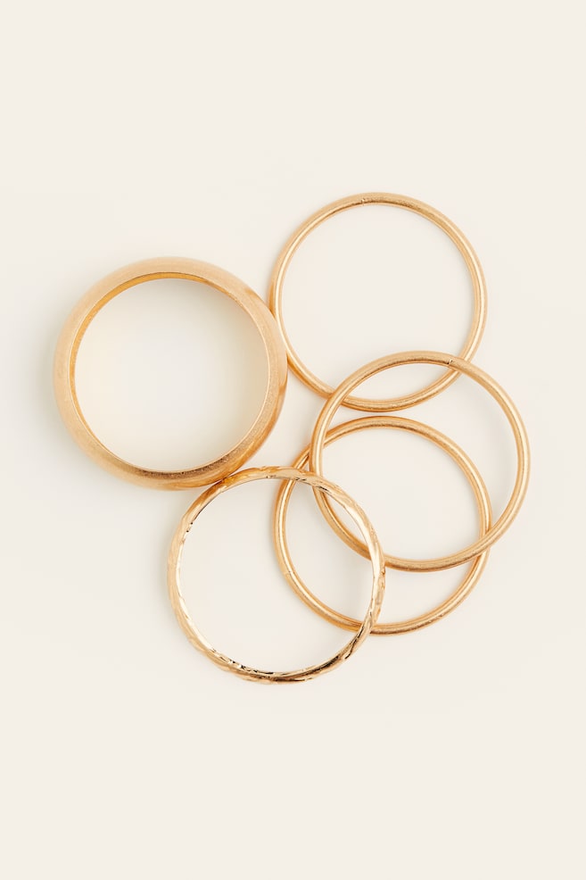 5-pack bangles - Gold-coloured/Silver-coloured - 1