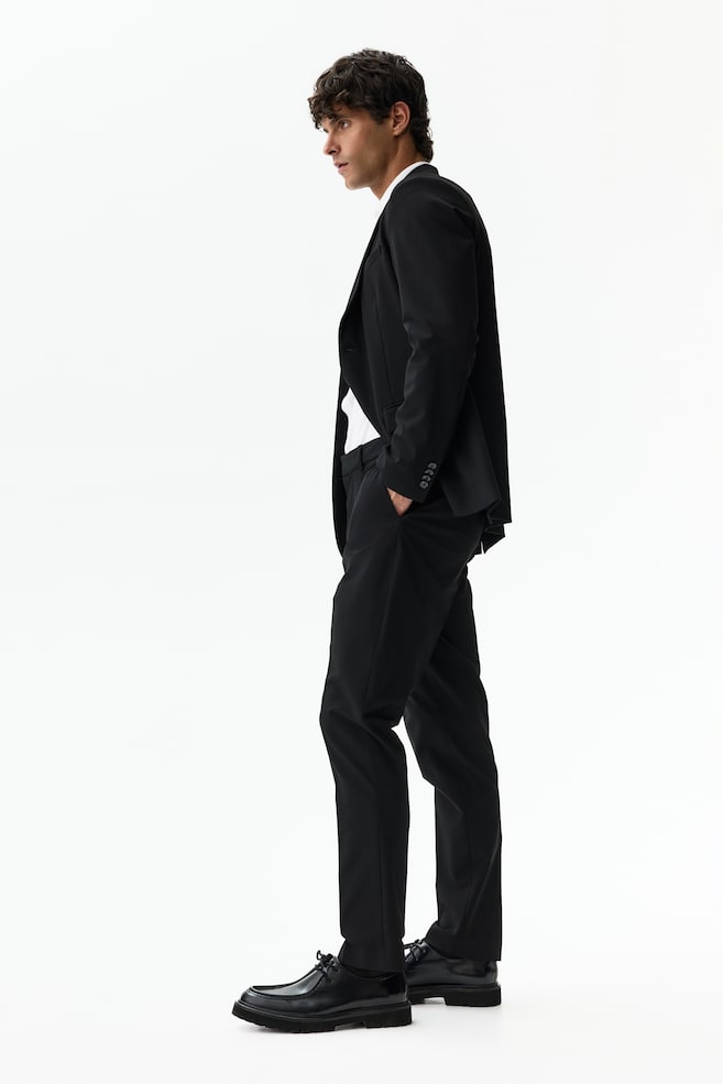 Wrinkle-resistant pantalon - Slim Fit - Zwart/Marineblauw - 1