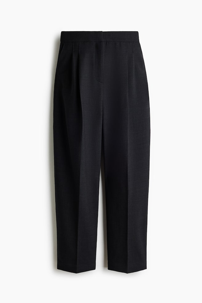 Wool-blend barrel trousers - Gris antracita - 1