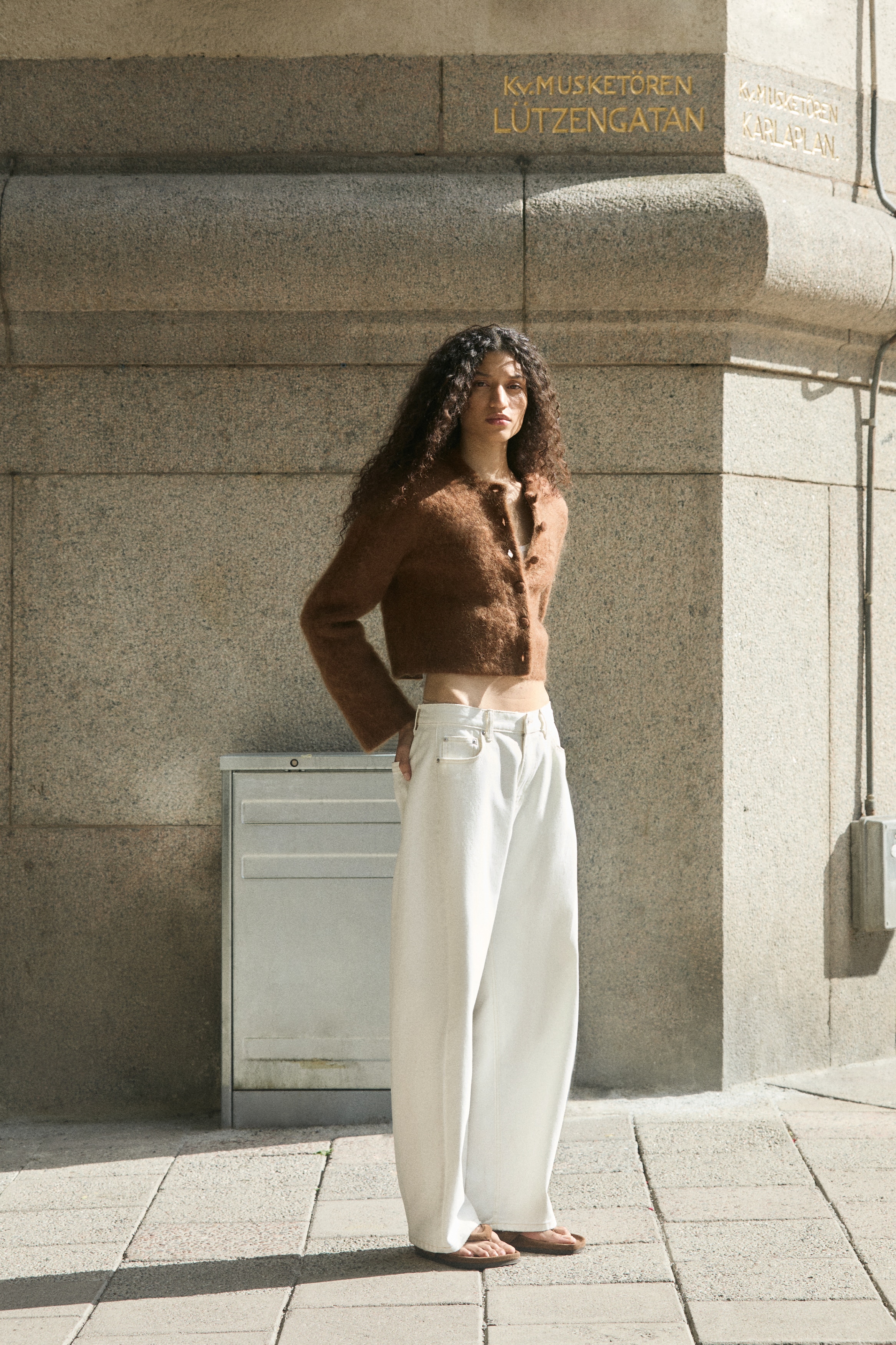 Gilet à épaulettes en mohair mélangéModèle