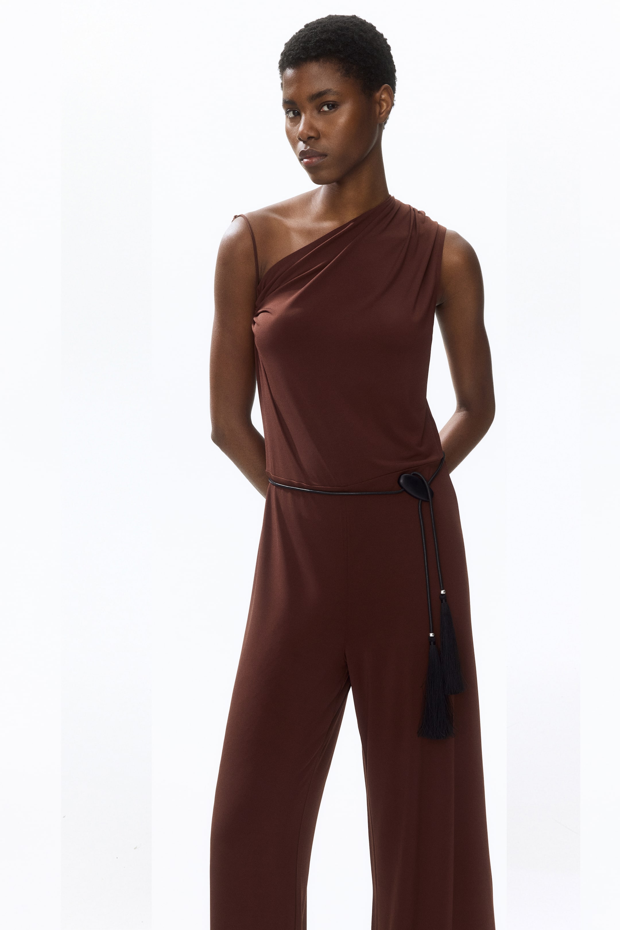 Asymmetric Jersey Jumpsuit