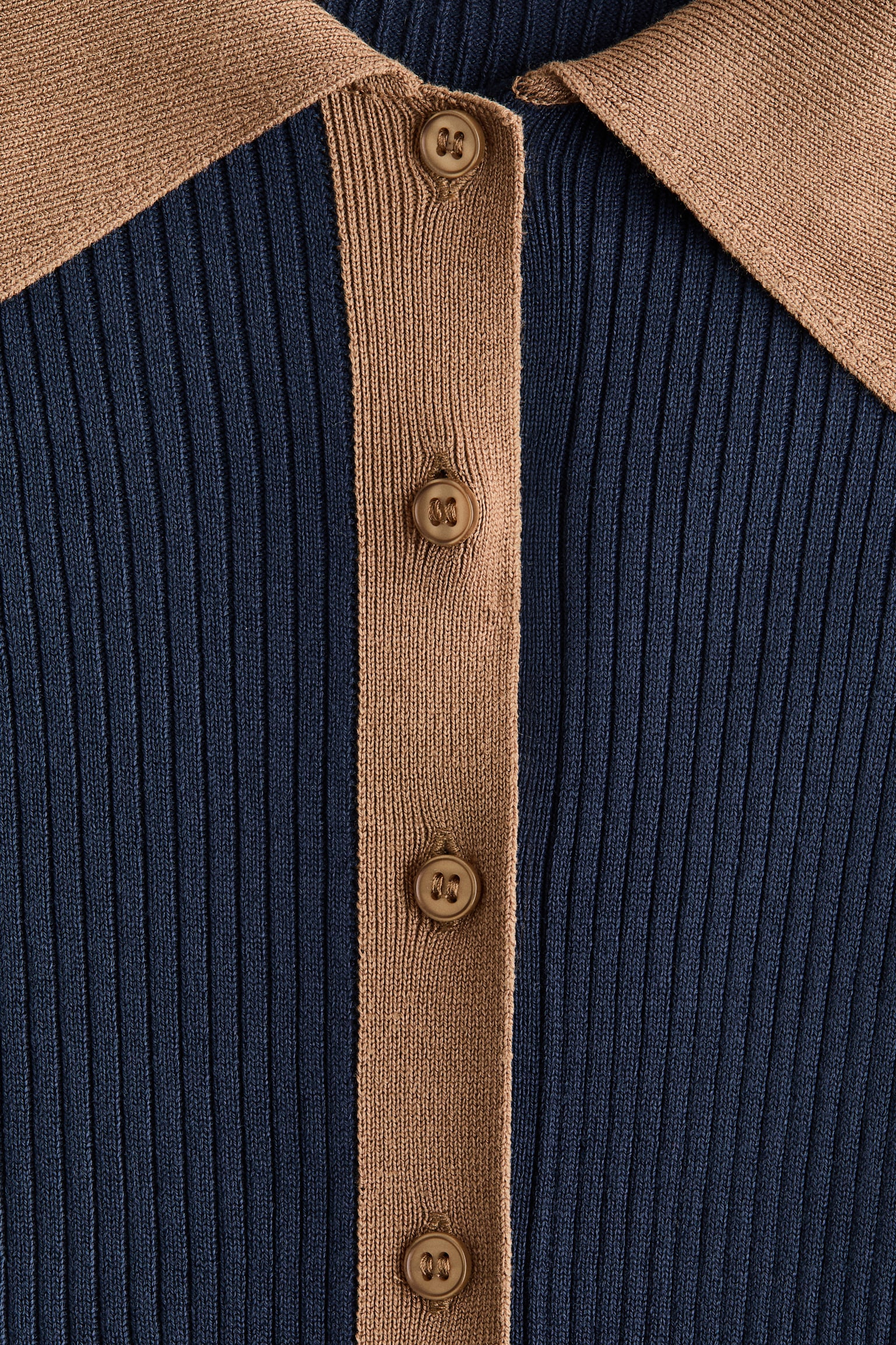 Женский кардиган H&M Fitted Rib-Knit, цвет: Тёмный синий — фото 5