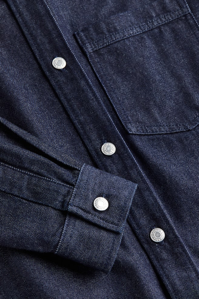 Regular Fit Denim overshirt - Dark denim blue/Denim blue/Black - 4