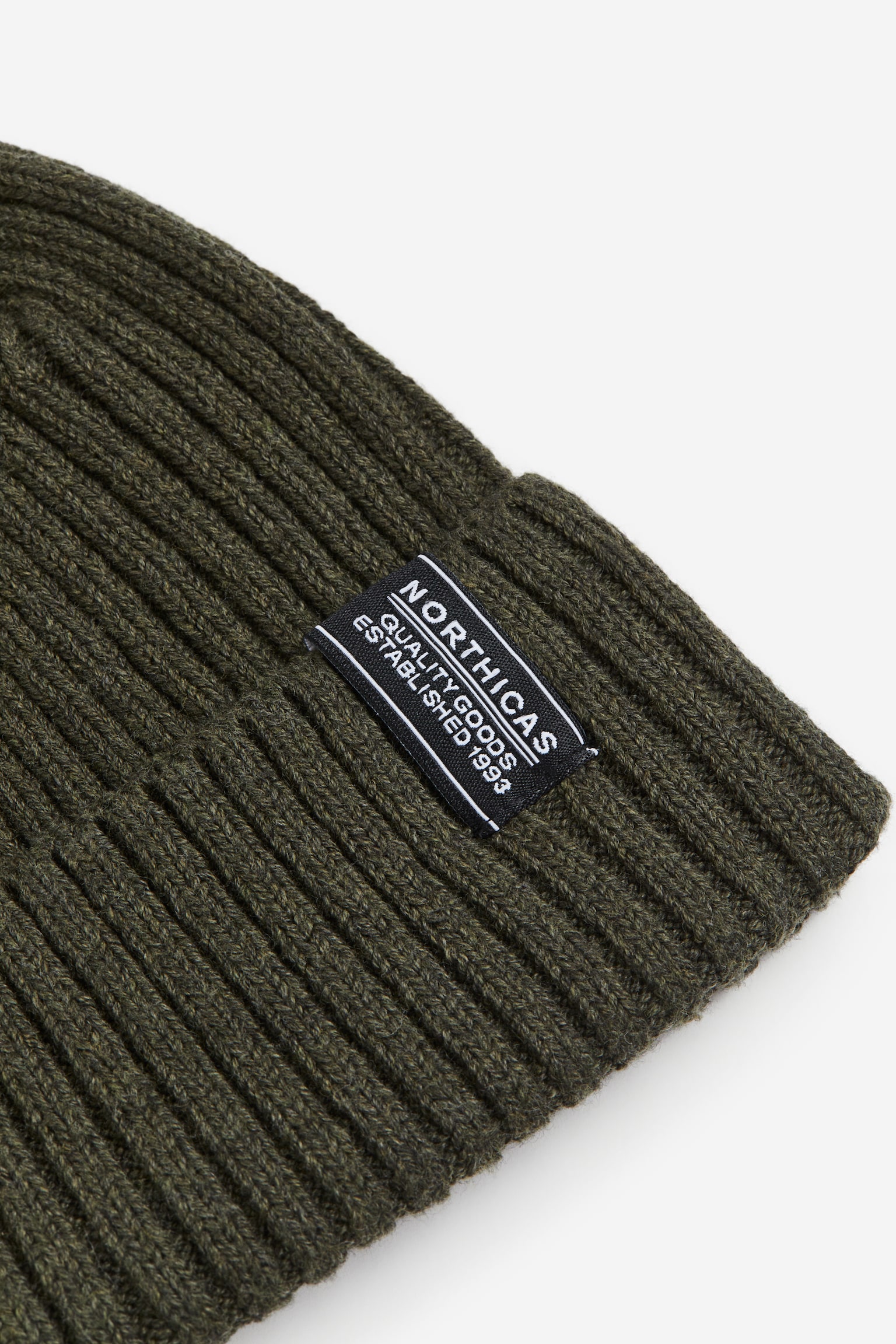 Rib Knit Beanie - Khaki green/Light beige marle/Black/Beige - 2