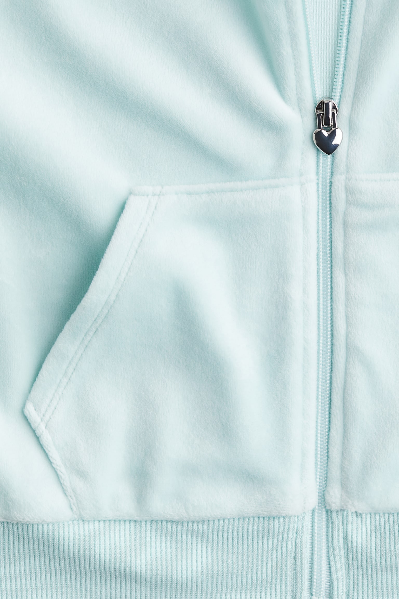 Velour zip-through hoodie - Light turquoise/Pink/Natural white/Light purple - 2