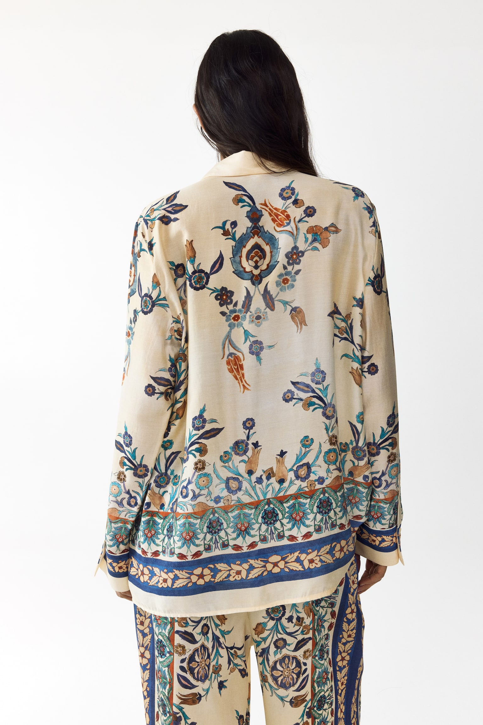 Chemise grande taille imprimée - Beige clair/fleuri - 4