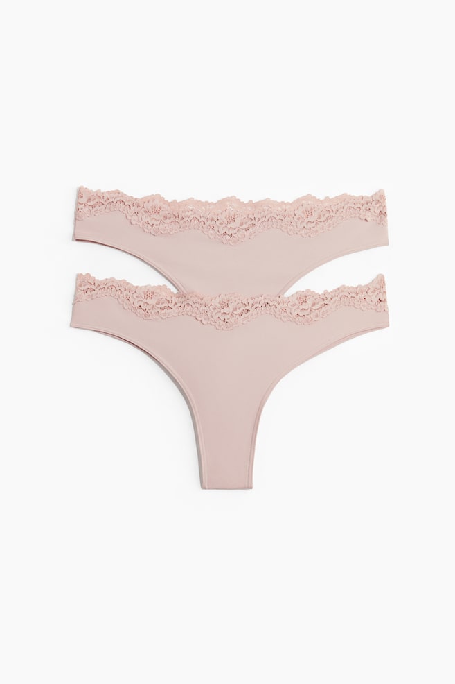 2-pack microfibre Brazilian briefs - Dusty pink - 1