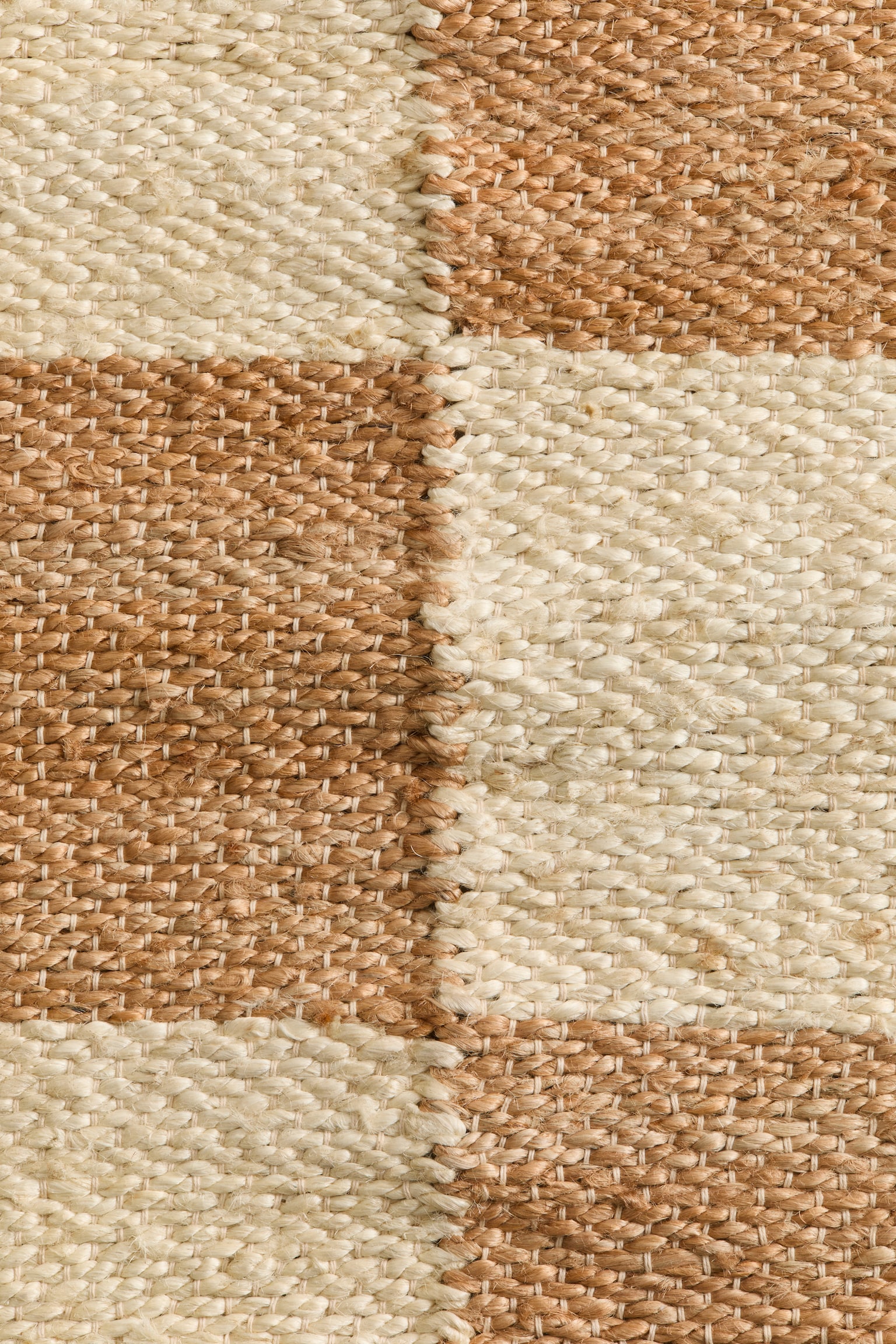 Gulvløber i jute - Beige/Ternet - 3