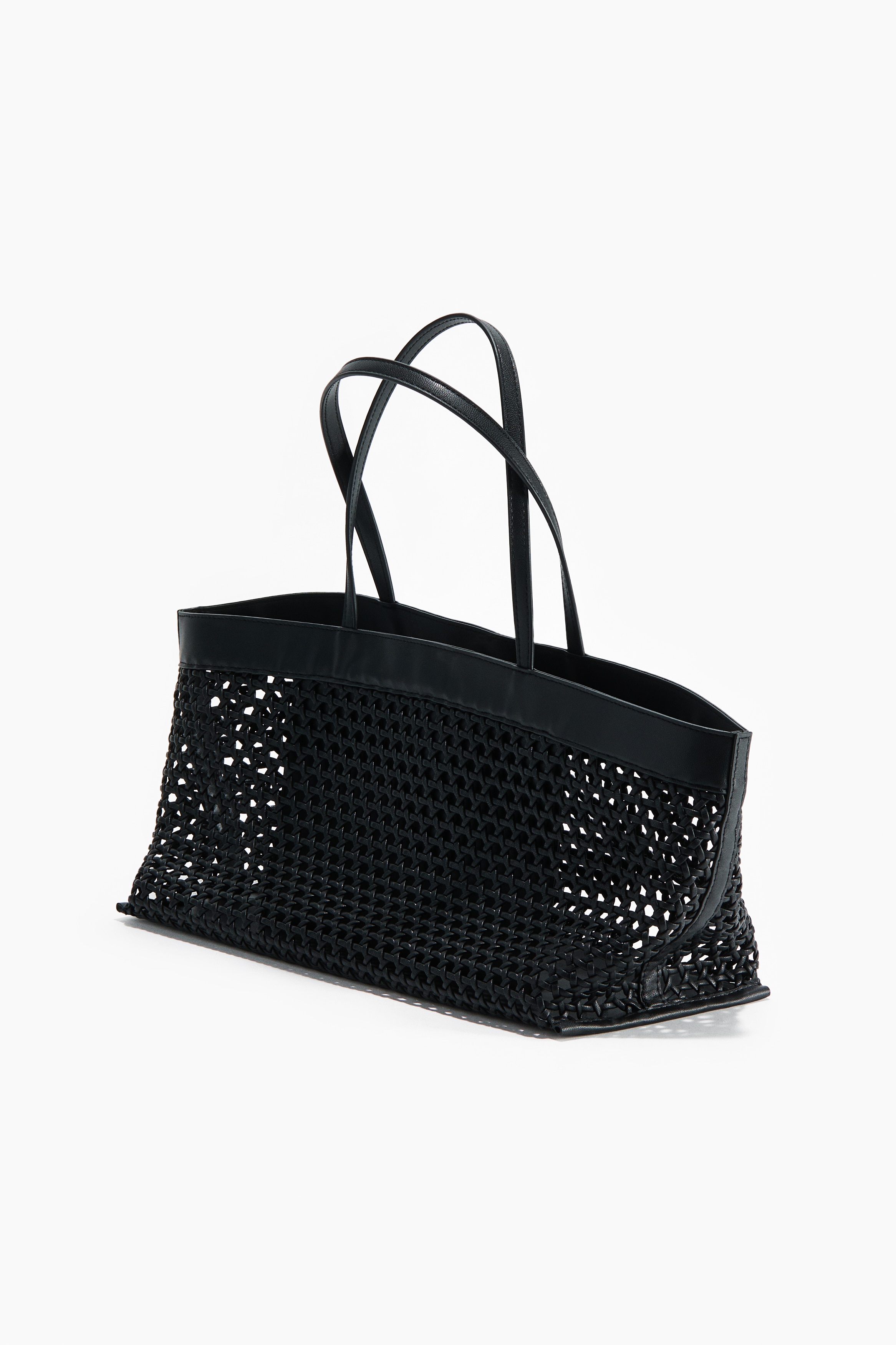 Lattice-weave shopper - Black