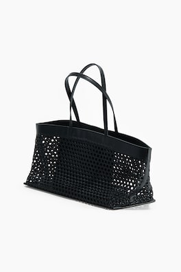Vävd shopper med genombrutet mönster